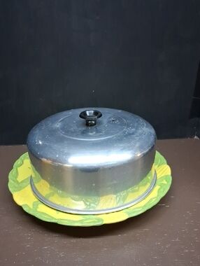  Aluminum cake Cover With  ceramic plate
